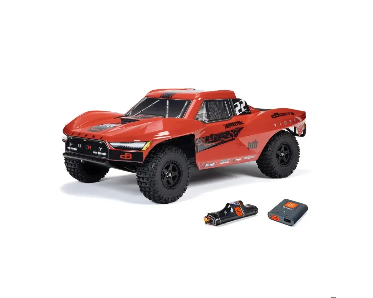 #ARA3221ST1 Arrma Fury 2WD MEGA 550 RTR Brushed 1/10 Off-Road Short Course Truck (Red) w/SLT2 2.4GHz Radio, Battery &amp; Charger