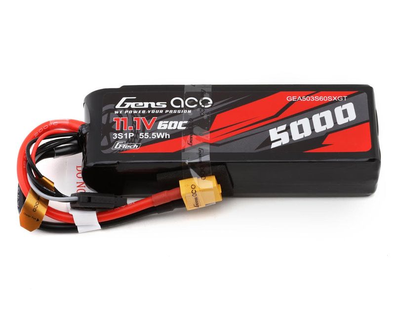 #GEA503S60SXGT Gens Ace G-Tech Smart 3S LiPo Battery 60C (11.1V/5000mAh) w/XT60 Connector