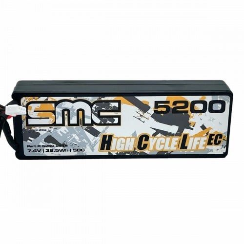 #5250-2S1P-Tstyle SMC HCL-EC 7.4V 5200mAh 50C wired hardcase