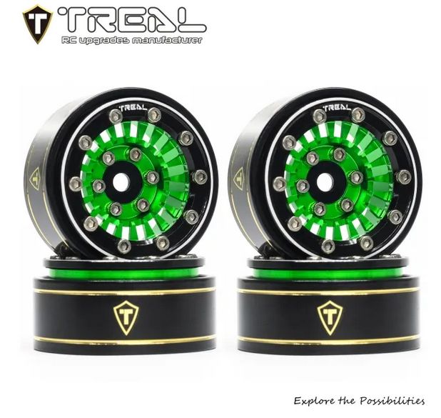 #X003938535 TREAL SCX24 Wheels 1.0'' Beadlock Wheels(4P) for 1/24 Micro RC SCX24 Bronco Gladiator C10 Deadbolt -Type C