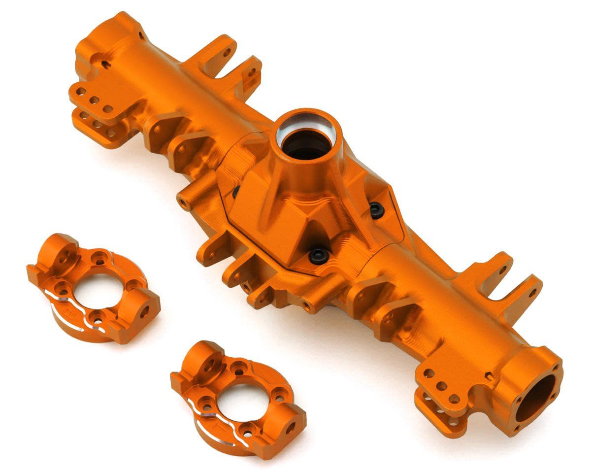 #X003FB8Q17 Treal Hobby Losi LMT CNC-Machined Aluminum Front Axle Housing (Orange)
