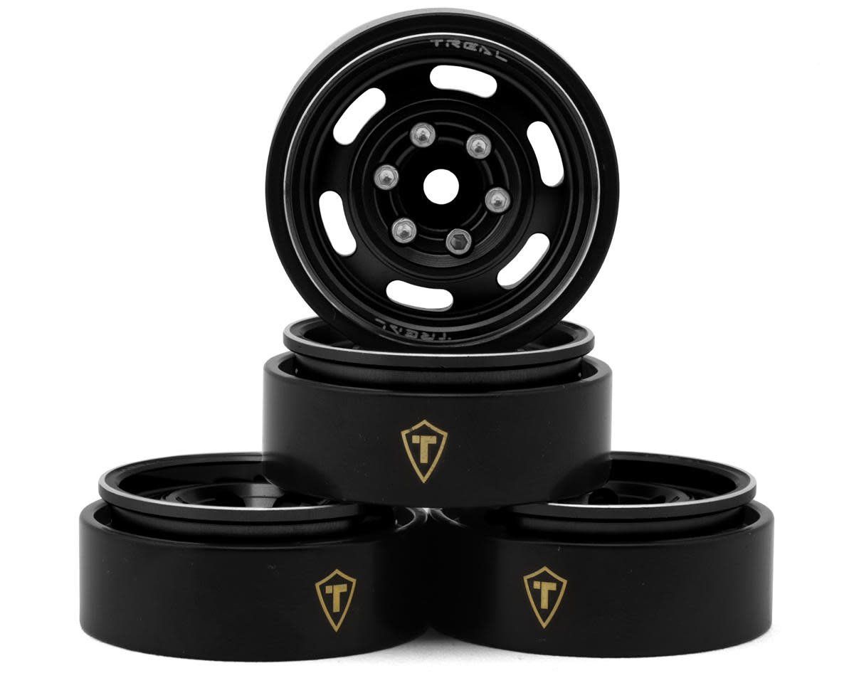 #X003GZ9MUL Treal Hobby Type E 1.0" 6-Slot Beadlock Wheels (Black) (4) (21.9g)
