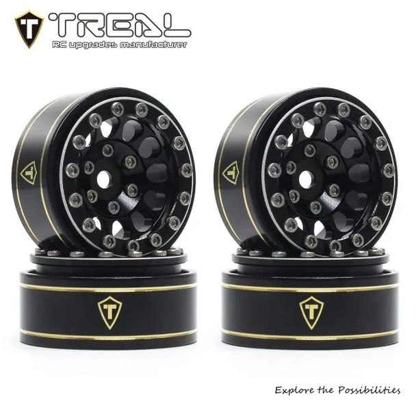#X003Z3T1HN Treal Hobby Type I 1.0" Classic 12-Spoke Beadlock Wheels (Black) (4) (27.2g)