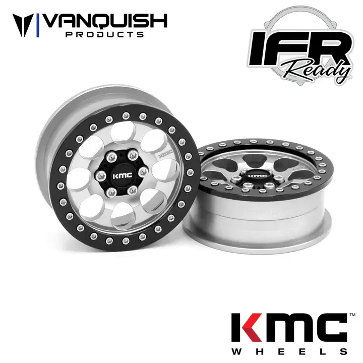 #VPS08061 Vanquish Products 2.2 Aluminum KMC KM237 Riot Beadlock Wheels (CLEAR)