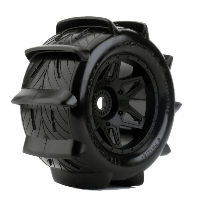 #PHT2381 Power Hobby 1/8 Rooster 3.8" Belted Paddle Sand Snow Tires 17mm