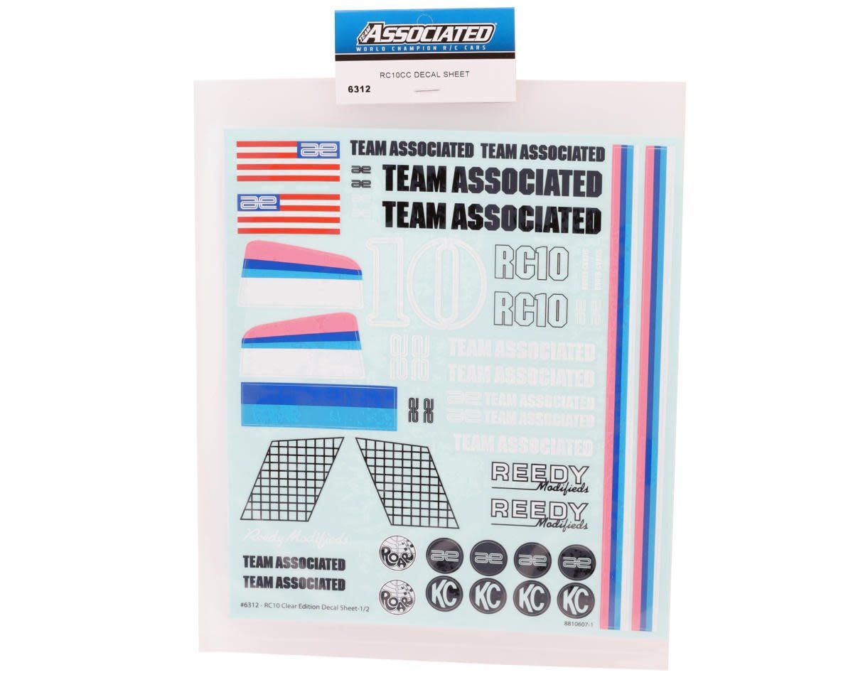 #6312 Team Associated RC10CC Decal Sheets
