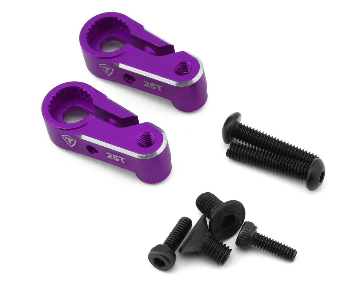 #X003QXEFH3 Treal Hobby Aluminum Clamping Servo Horns for Traxxas TRX-4M (Purple) (2) (25T)