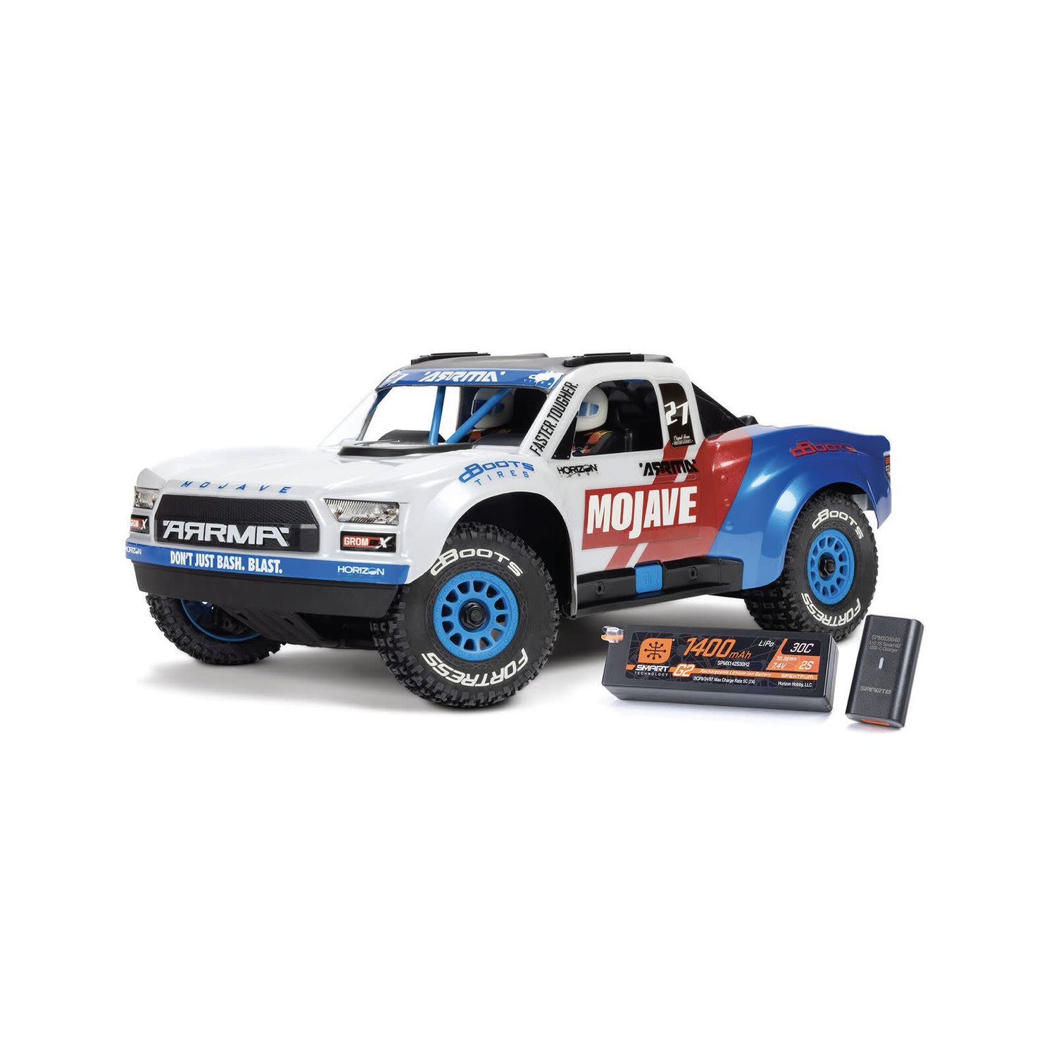 #ARA2304ST2 Arrma MOJAVE GROM 223S BLX Brushless 4X4 Small Scale Desert Truck RTR with Battery &amp; Charger, White