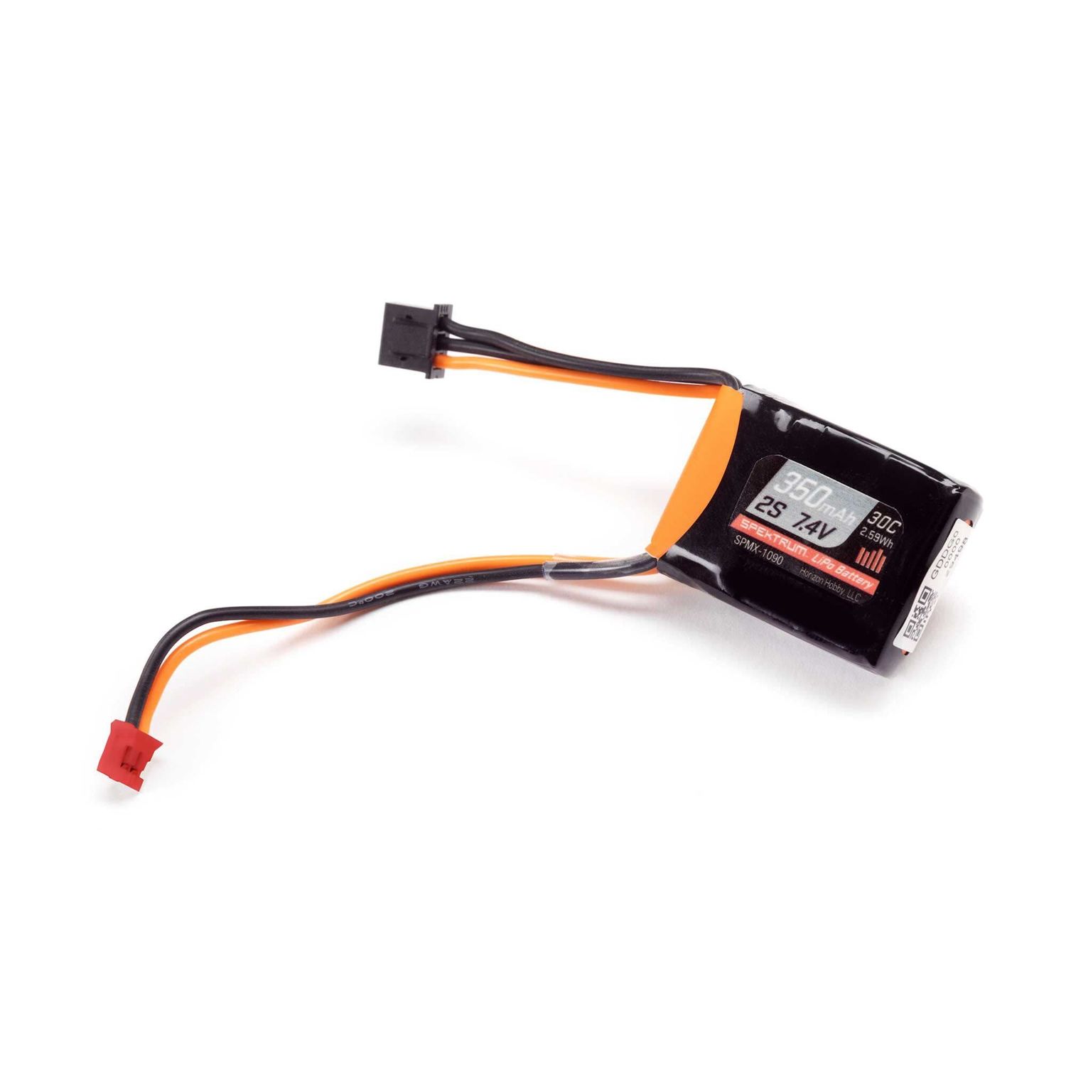 #SPMX-1090 Spektrum 7.4V 350mAh 2S 30C LiPo Battery: PH2.0
