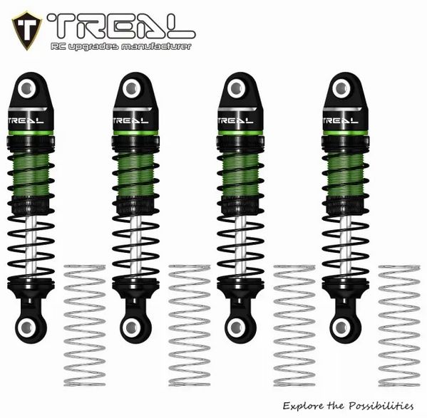 #X003UW12DZ TREAL TRX4M Shocks 53MM Oil-filled Threaded Damper Upgrades Compatible with Traxxas 1/18 TRX4-M RC Crawler #TRX4M Shocks 53mm-Green