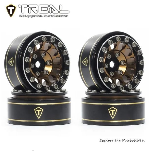 #X003ZQK1VZ Treal Hobby Type I 1.0" Classic 12-Spoke Beadlock Wheels (Bronze) (4) (27.2g)