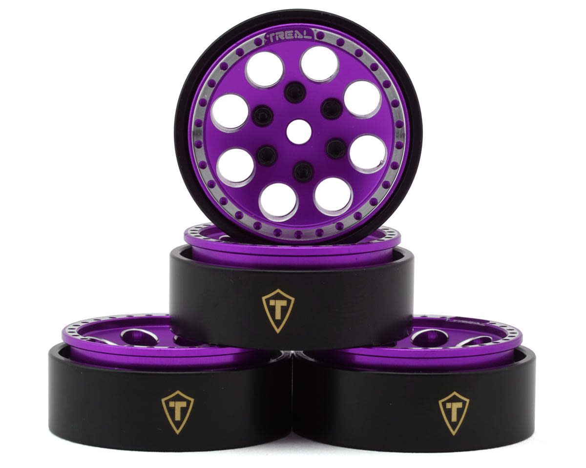 #X002UCQW8L Treal Hobby 1.0" 8-Hole Beadlock Wheels (Purple) (4) (22g)