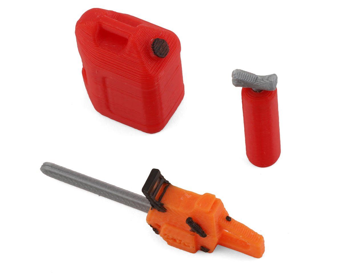 #SBCTR01  Scale By Chris 1/18 Miniature Scale Accessory Bundle w/Chainsaw, 5-Gallon Jug &amp; Fire Extinguisher