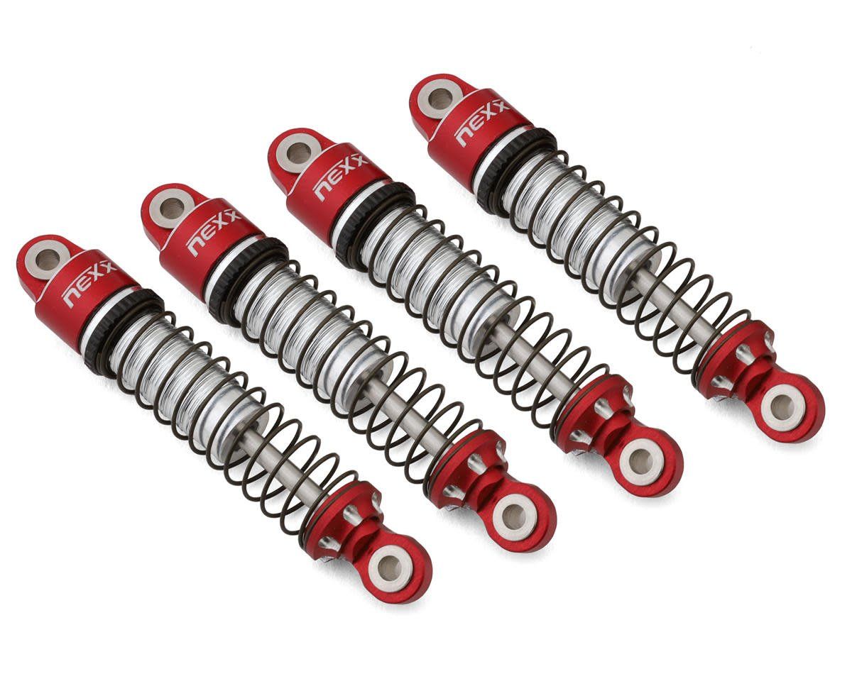 #NX-401-R NEXX Racing 56mm Aluminum Threaded Oil-Filled Shocks (Red) (4) for Traxxas TRX-4M