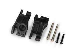 #9150 Traxxas Carriers, stub axle, rear, extreme heavy duty, black (left &amp; right)/ 3x31mm hinge pins (2)/ 3x18mm BCS (2) (for use with #9180, 9181, 9182 upgrade kit)