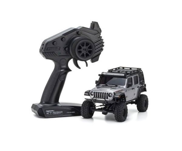 #32528S Kyosho MINI-Z 4x4 Series MX-01 Readyset Jeep Wrangler Unlimited Rubicon with Accessory Parts, Billet Silver