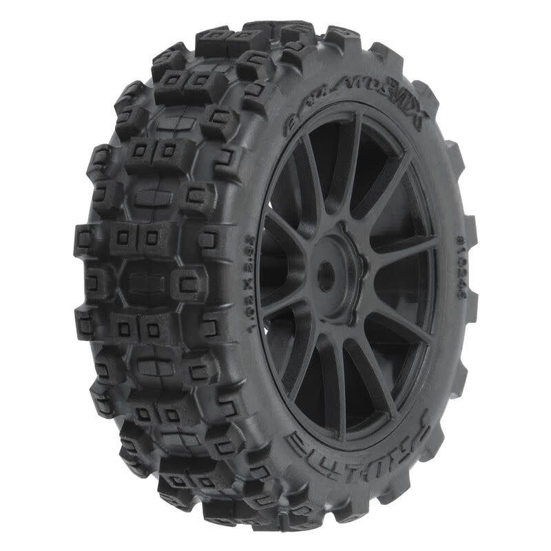 #PRO1024610 Pro-Line Badlands MX 1.9" Buggy Tires MTD Mach-10 Black Wheels: Typhon GROM
