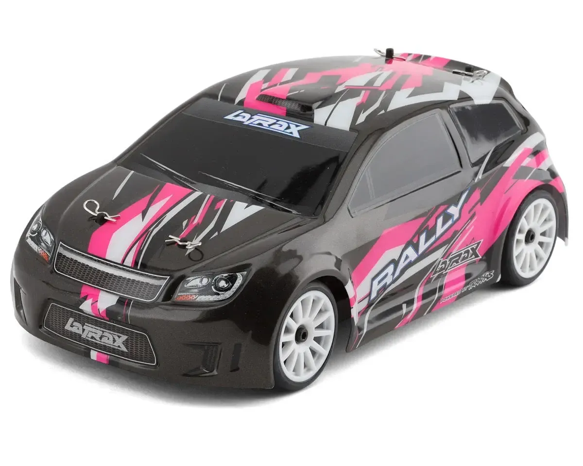 #75054-5-BLK Traxxas 1/18 Latrax Rally RTR 4WD Electric Rally Car (Black/Pink) w/2.4GHz Radio, Battery &amp; AC Charger