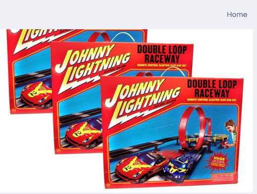 #JLRS001 Auto World Johnny Lightning 24' Double Loop Raceway Remote Control Electric 1:43 Scale Slot Race Set