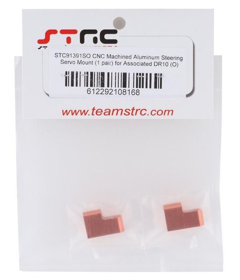 #STC91391SO  ST Racing Concepts Associated DR10 Aluminum Steering Servo Mount (Orange)