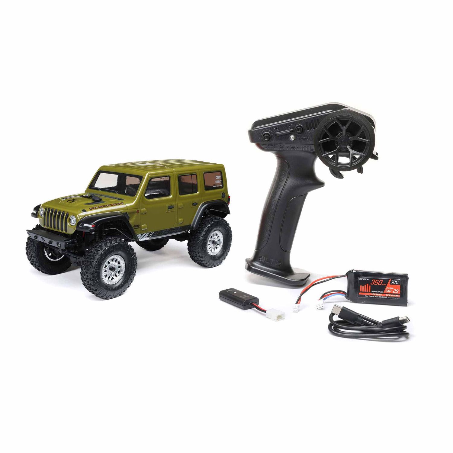 #AXI00002V3T4 Axial 1/24 SCX24 Jeep Wrangler JLU 4X4 Rock Crawler Brushed RTR, Green