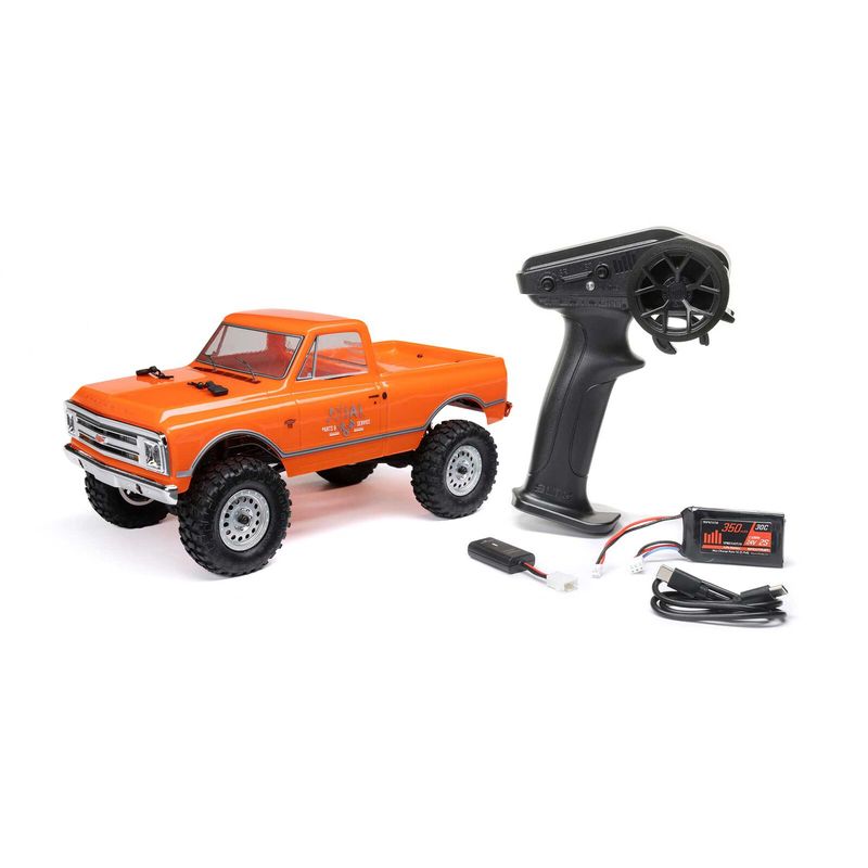#AXI00001V2T3 Axial 1/24 SCX24 1967 Chevrolet C10 4WD Brushed Truck RTR, Orange