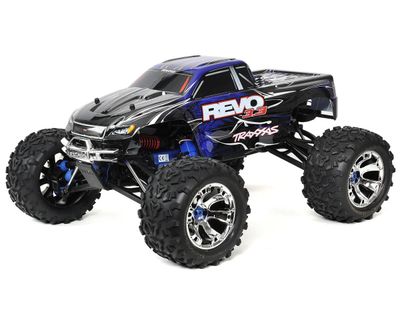 #53097-3-BLUE Traxxas Revo 3.3 4WD RTR Nitro Monster Truck w/TQi (Blue) 2.4Ghz Radio, TSM, Batteries &amp; DC Charger