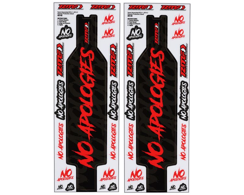 #8149 JConcepts AE B74.2/B74.2D "No Apologies" Precut Chassis Protective Sheet (2) (RM2)