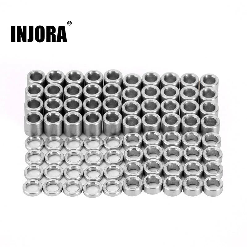 #4M-52 INJORA 80pcs M2.5 Flat Stainless Steel Spacers Washers Shims for TRX4M Mods