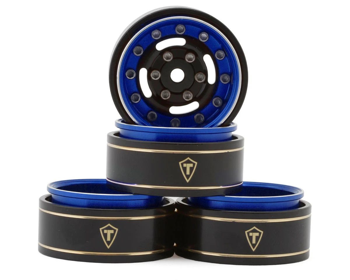#X003Z3JITJ Treal Hobby Type F 1.0" Deep Dish Beadlock Wheels (Blue)
