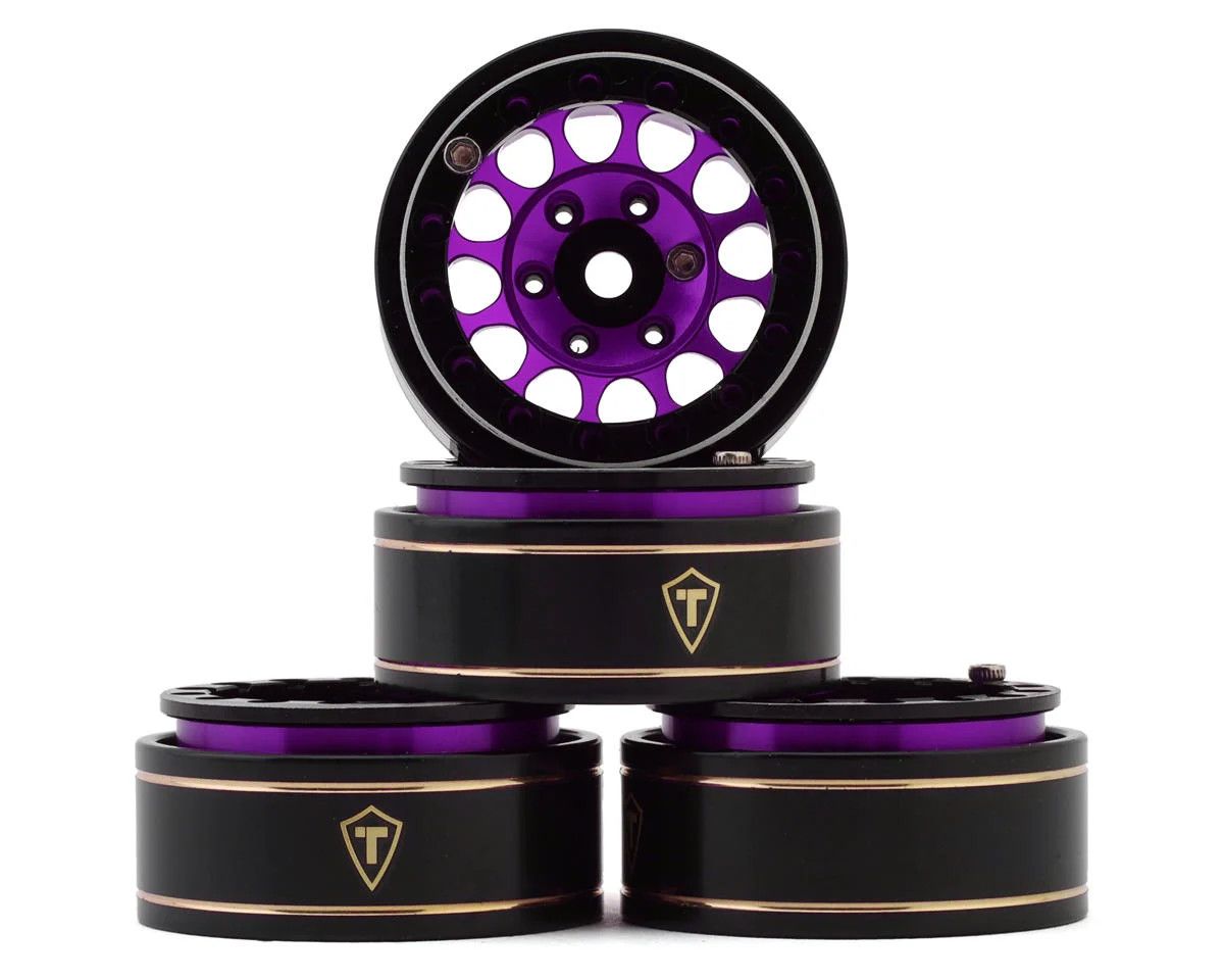 #X003Z3JVYV Treal Hobby Type I 1.0" Classic 12-Spoke Beadlock Wheels (Purple) (4) (27.2g)