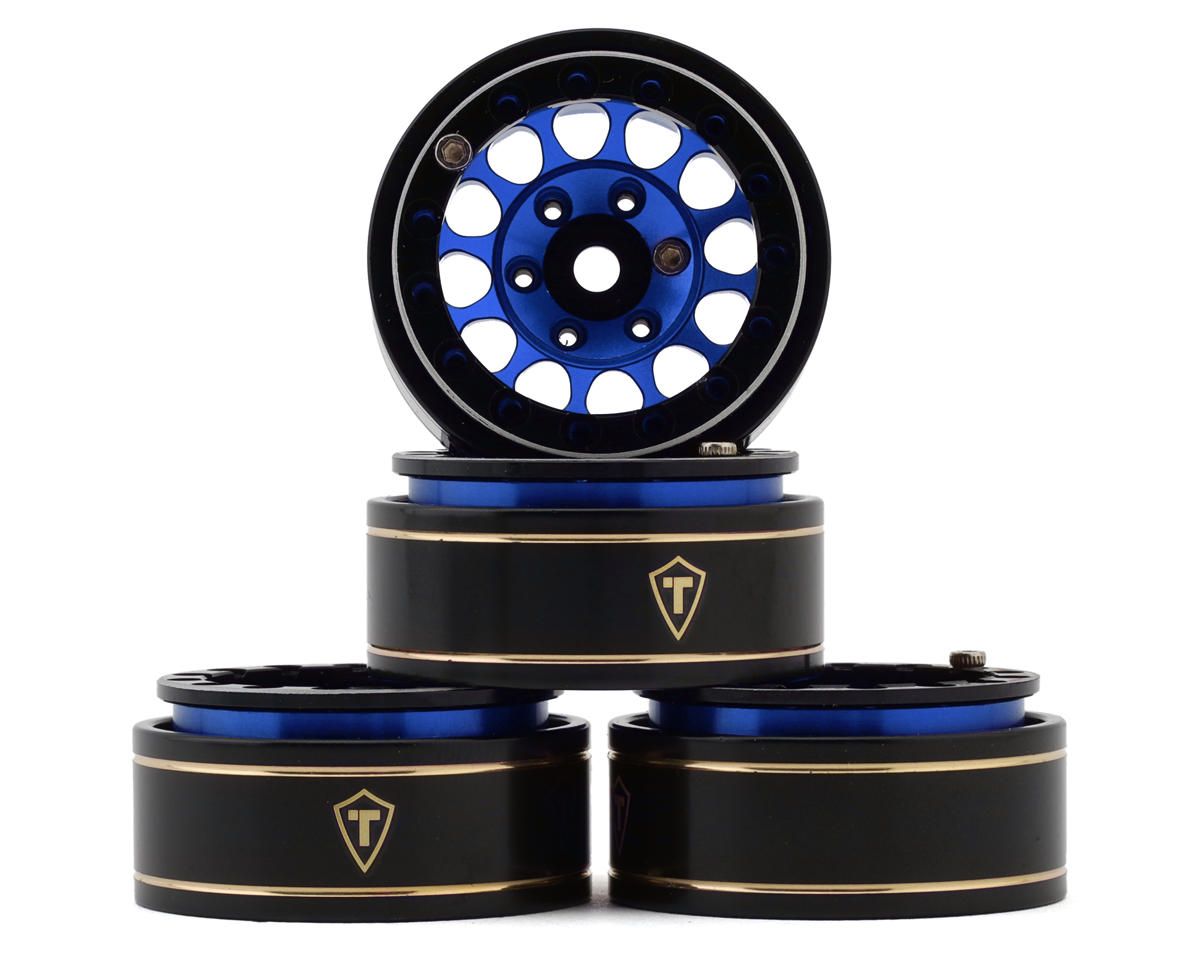 #X003Z3T3WV Treal Hobby Type I 1.0" Classic 12-Spoke Beadlock Wheels (Blue) (4) (27.2g)