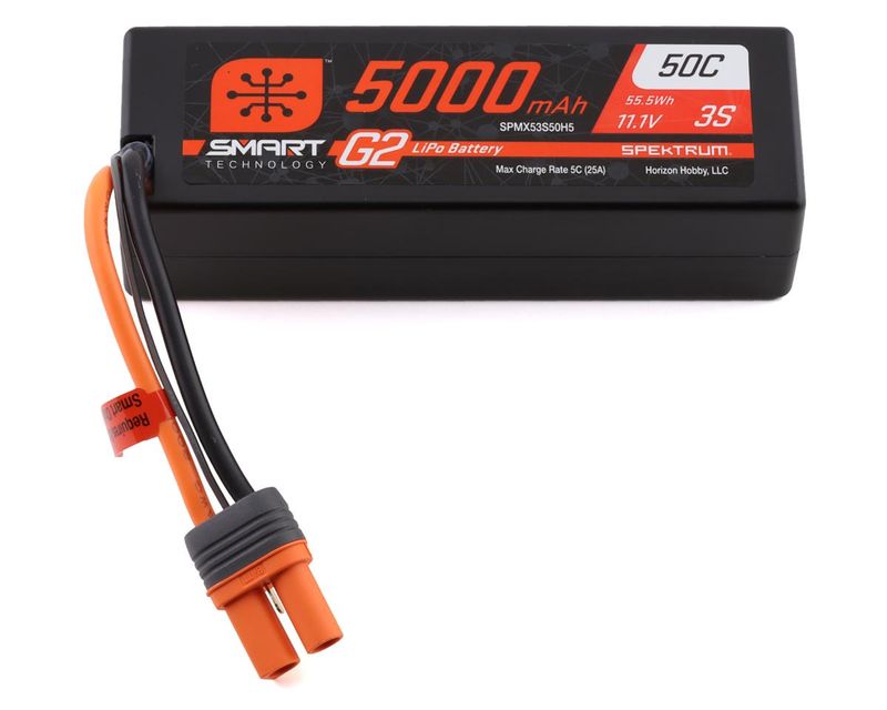 #SPMX53S50H5 Spektrum RC 3S Smart G2 LiPo 50C Battery Pack (11.1V/5000mAh) w/IC5 Connector