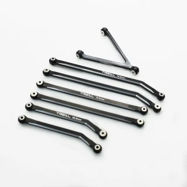 #X003724HRL Treal Hobby Axial SCX24 Aluminum High Clearance Link Set (Black) (7) (Gladiator)