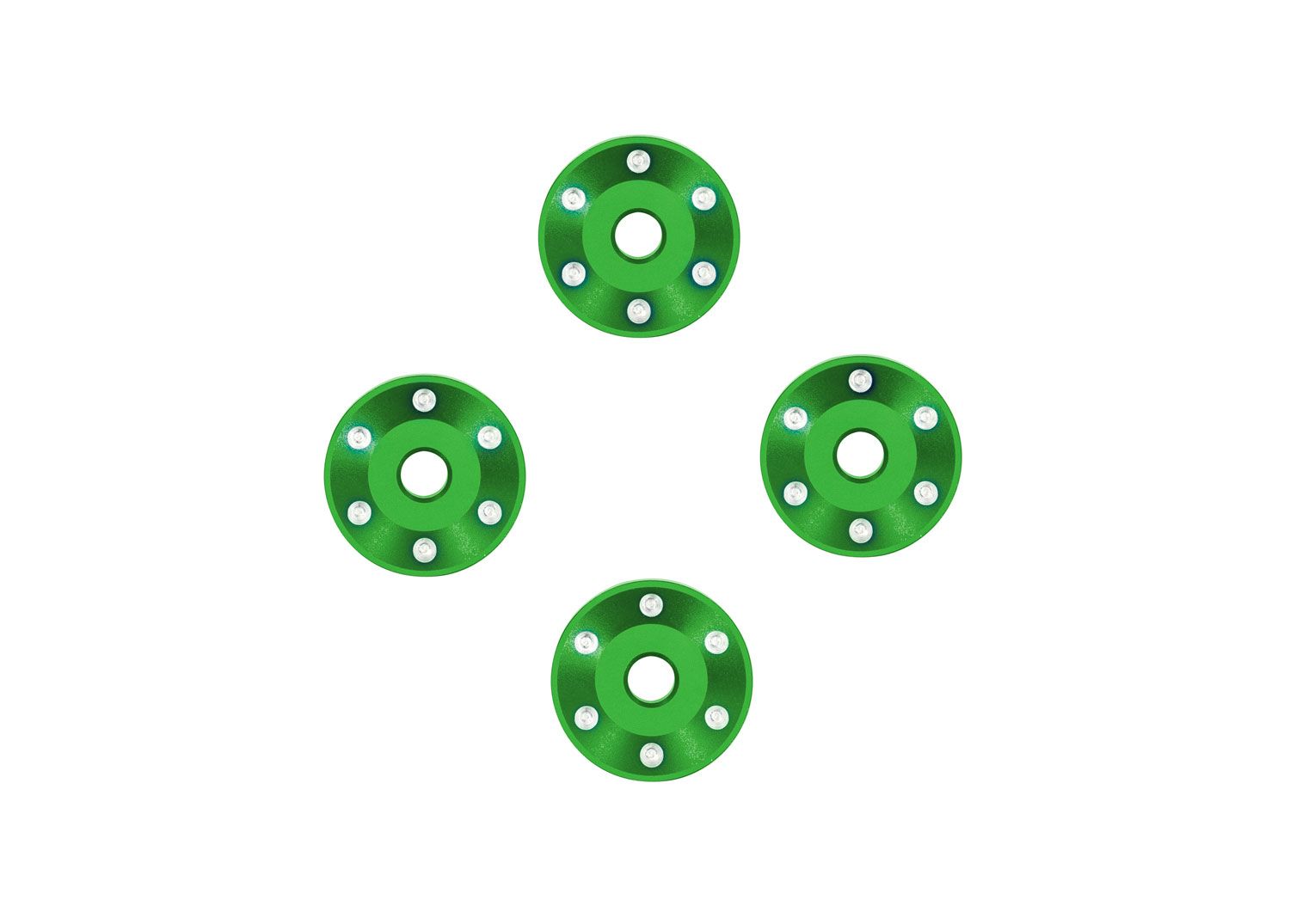 #10257-GRN Traxxas Green Aluminum Wheel Washers (4)