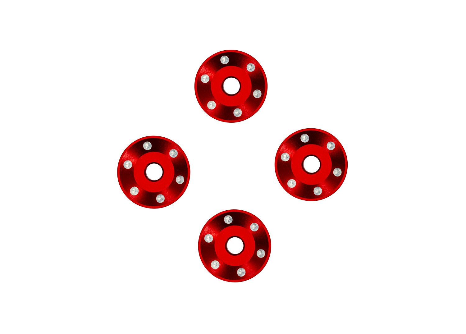 #10257-RED Traxxas Red Aluminum Wheel Washers (4)