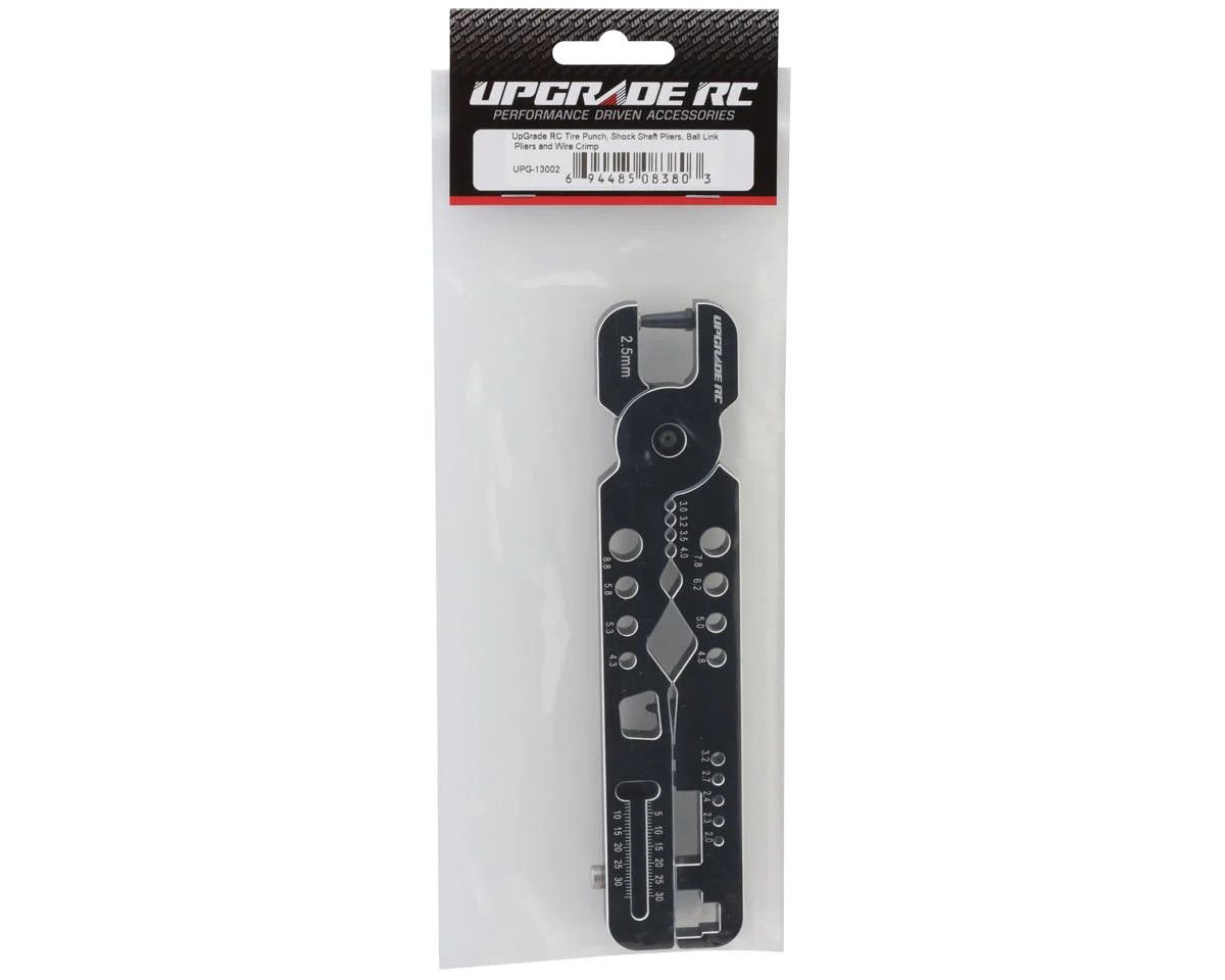 #UPG-13002 UpGrade RC Tire Punch, Shock Shaft Pliers, Ball Link Pliers and Wire Crimp Mutli-Tool