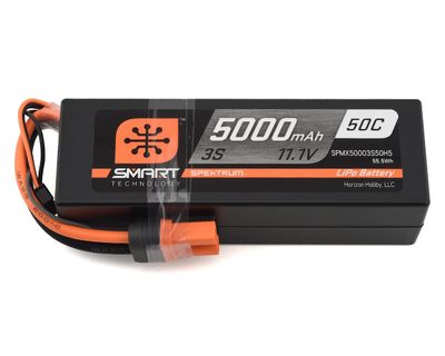 #SPMX50003S50H5 Spektrum RC 3S Smart LiPo Hard Case 50C Battery Pack w/IC5 Connector (11.1V/5000mAh)