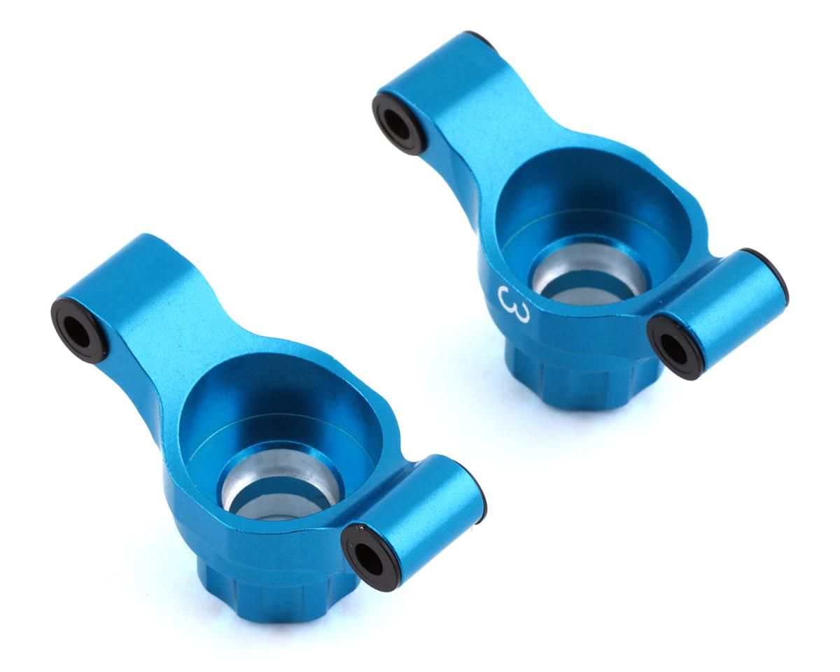 #TT02-007-3BU Yeah Racing Tamiya TT-02 Aluminum Rear Hubs (Blue) (2) (3° Toe-In)