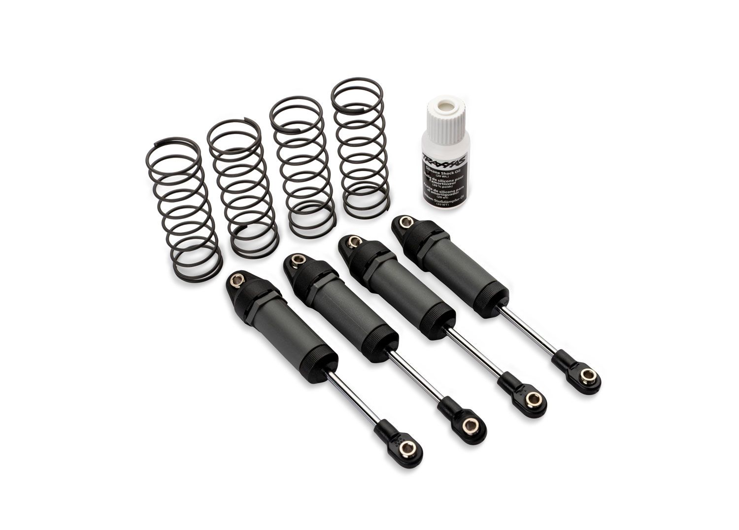 #3760-GRAY Traxxas Long Gray Ultra Shocks with Springs (4)