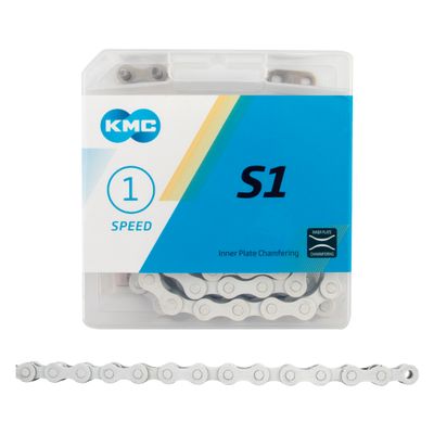 KMC S1 1 Speed Chain 112 link - White