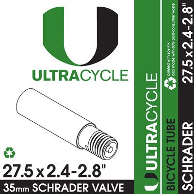 ULTRACYCLE, SCHRADER VALVE TUBES, UC 27.5X2.4-2.8 TUBE, SV, 35mm STEM