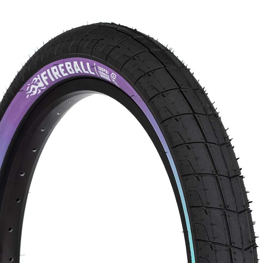 BMX Tire ECLAT FIREBALL TIRE 2.30 BLK/PURP/TEAL