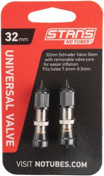 Stan&#39;s NoTubes Brass Valve Stems - 32mm, Universal Schrader, Pair