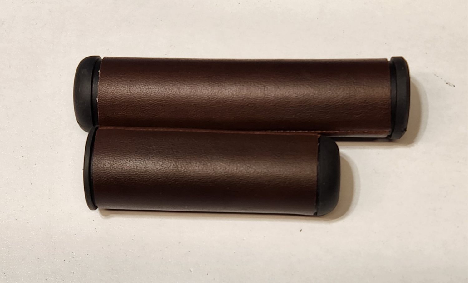 Dark Brown Leather Handlebar Grips