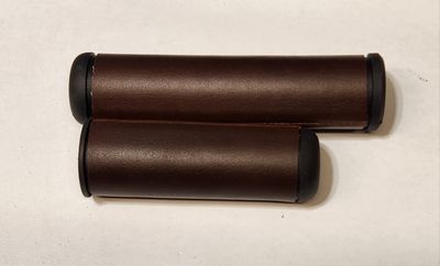 Dark Brown Leather Handlebar Grips