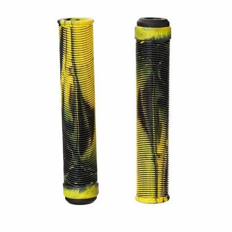 SAVAGE V.2 GRIPS NO FLANGE BLACK / YELLOW SWIRL