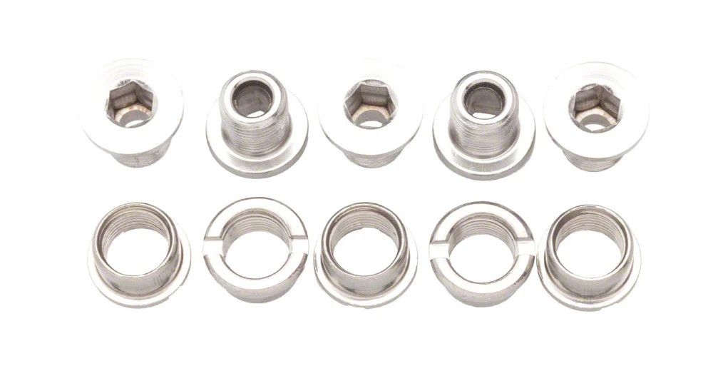 Problem Solvers Double Chainring Bolts Silver Chromoly