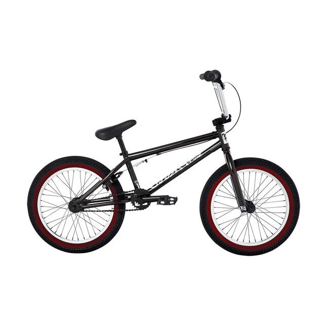 FIT BMX Bike Misfit 18 Black/Silver w/ Red Wall Tires