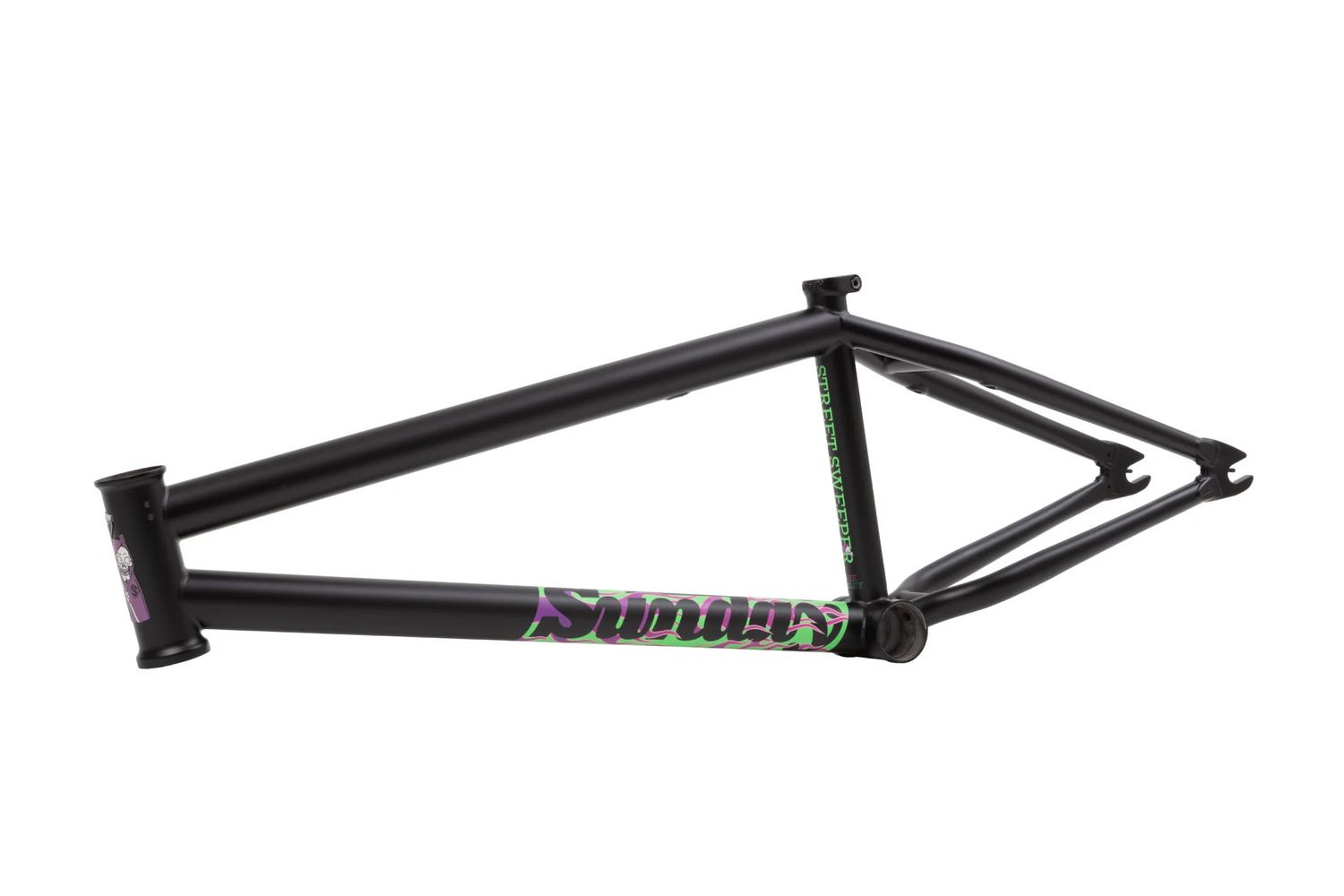 Sunday Street Sweeper Frame 21"- Matte Black w/Purple and Green